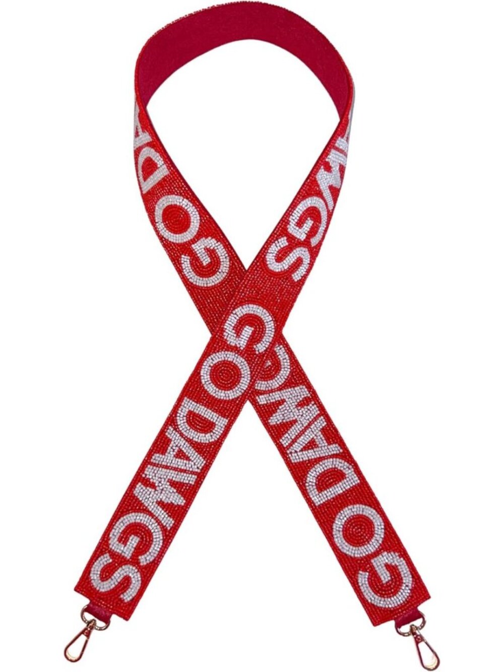 Clear Handbag Replacement Strap - 45" Beaded Purse Strap for Game Day, Red